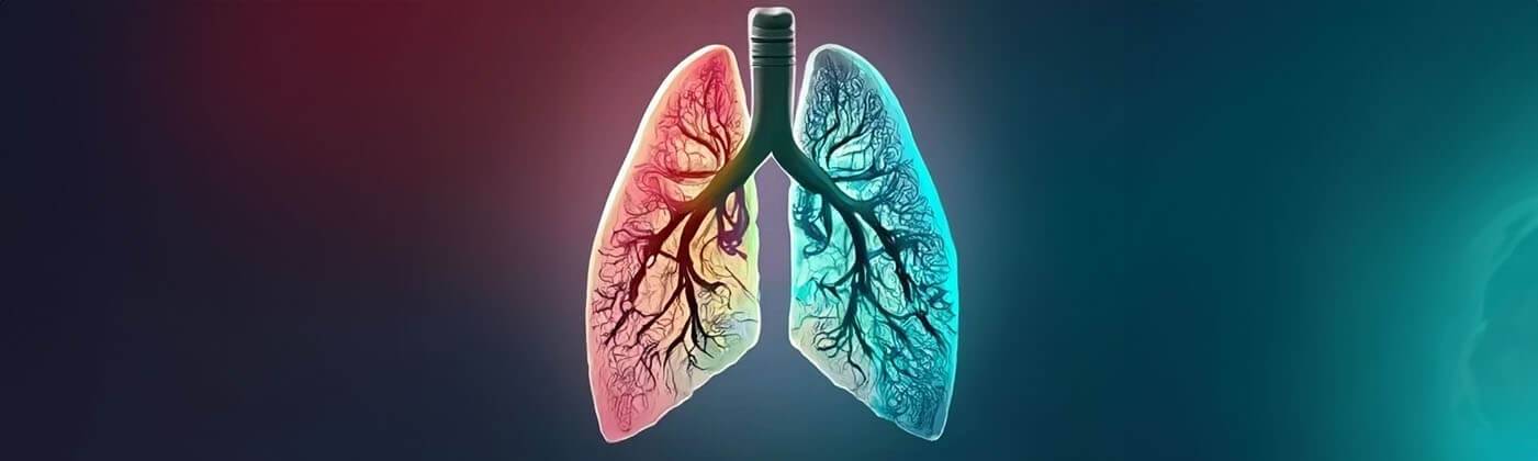 Graphic of a healthy lung and a sick lung