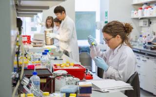 Two researchers in lab at UCL Cancer Institute