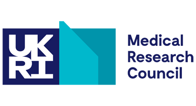 The logo for the URKI Medical Research Council. A quadrilateral, with 'UKRI' over navy on the left, and two teal portions on the right.