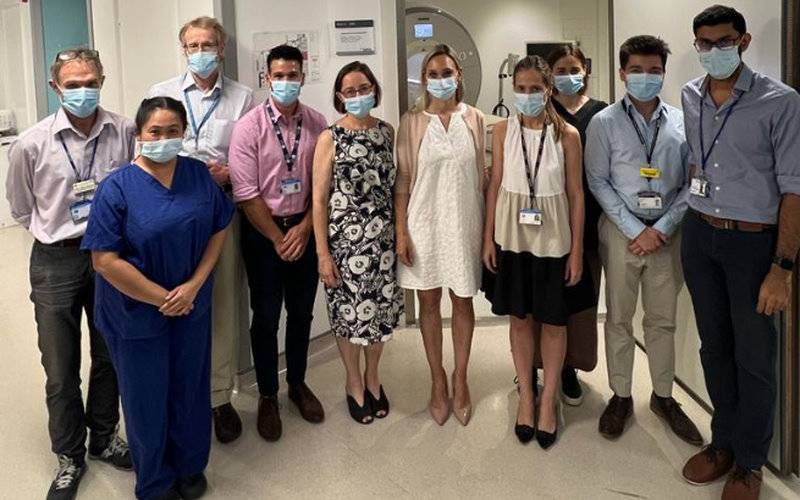 The Amyloidosis / MRI Team with PPE masks at the Royal Free Hospital