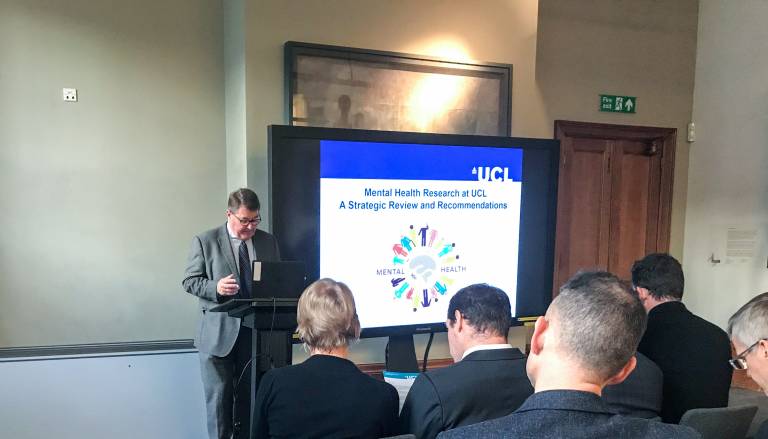 Professor Alan Thompson at launch of the UCL Mental Heath Strategy