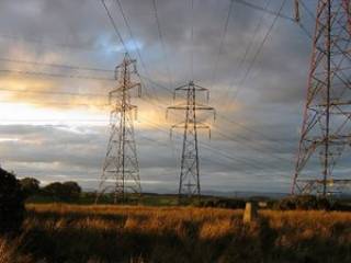 Electricity pylons in Plean, Scotland