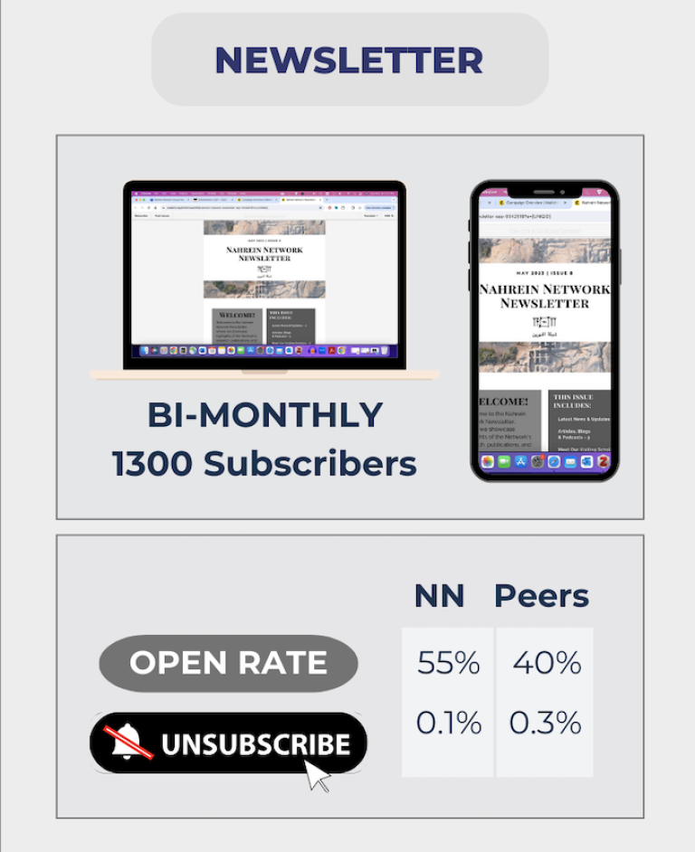 infographic illustrating newsletter analytics including subscribers and open rates