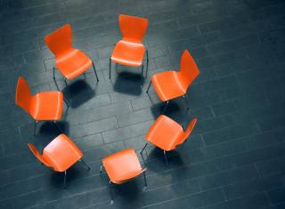 Photo of chairs in a meeting circle