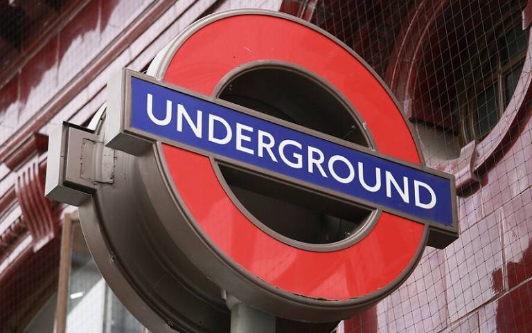 A London Underground Tube sign outside a station