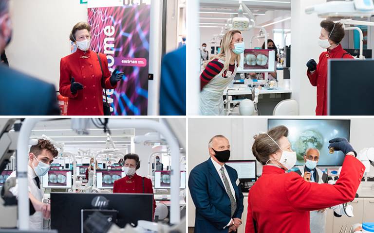 HRH The Princess Royal on visit to the new UCL Eastman Dental Institute