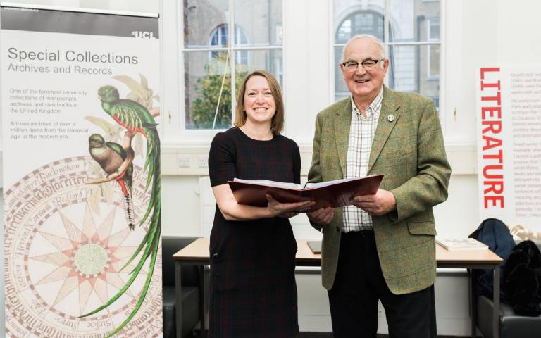 Sarah Aitchison, Head of UCL Special Collections, and Richard Blair