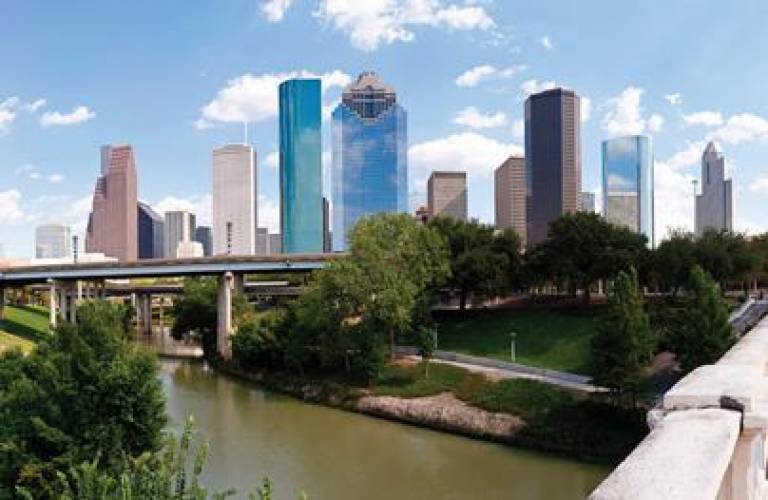 A panorama of Houston's skyline
