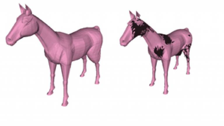Image of two horses showing differences between processing models