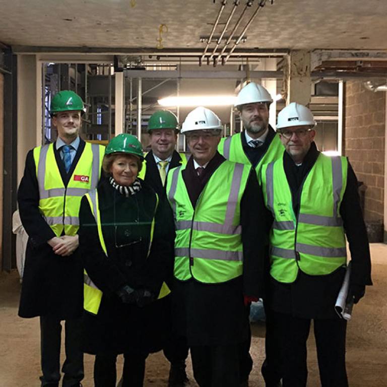 UCL Laws Dean Dame Hazel Genn with the Provost and UCL Estates team