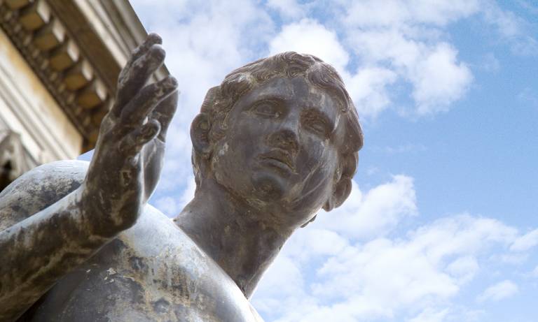 UCL Wilkins Portico statue