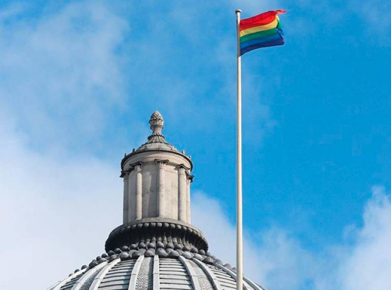 Portico LGBT flag