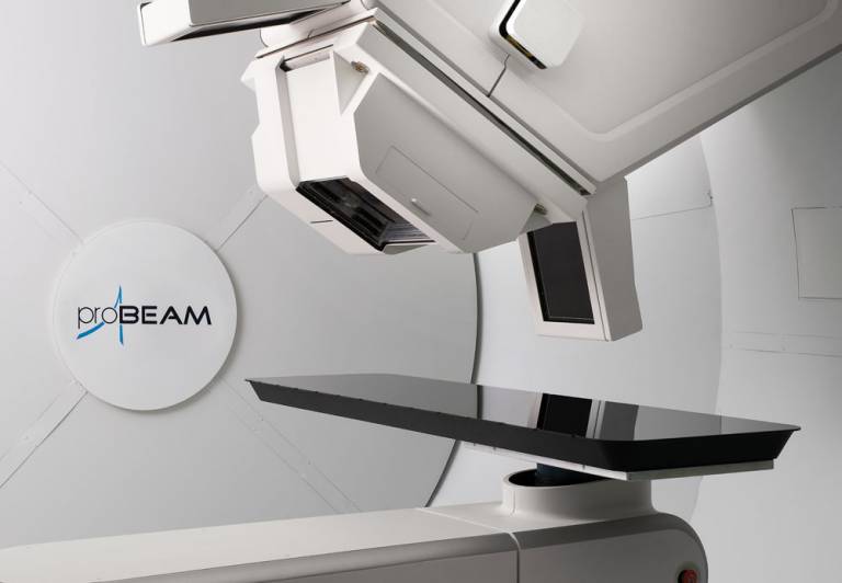 CGI of proton beam therapy equipment