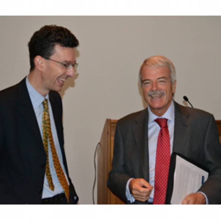 Dr Paul Warburton and UCL Provost, Prof Malcolm Grant