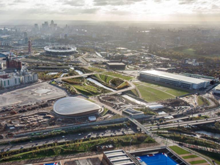The Queen Elizabeth Olympic Park site in East London
