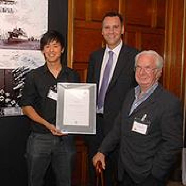 Award winner Anthony Lau, a student at the UCL Bartlett