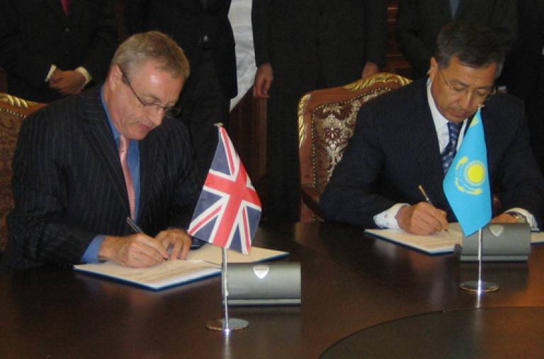Prof Michael Worton signs cooperation agreement in Kazakhstan