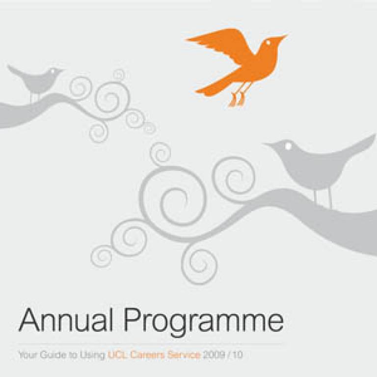 Cover of UCL Careers Service's annual programme