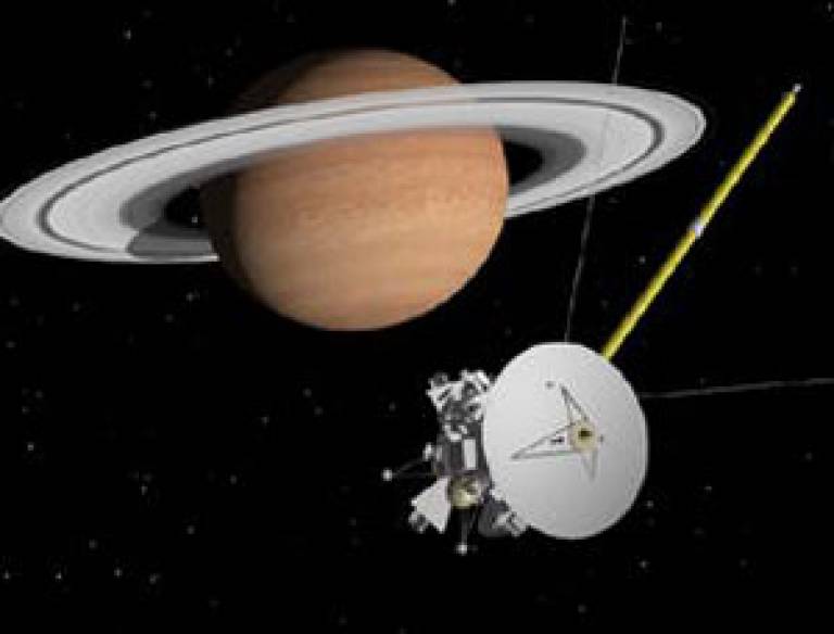 Cassini-Huygens spacecraft currently orbiting Saturn