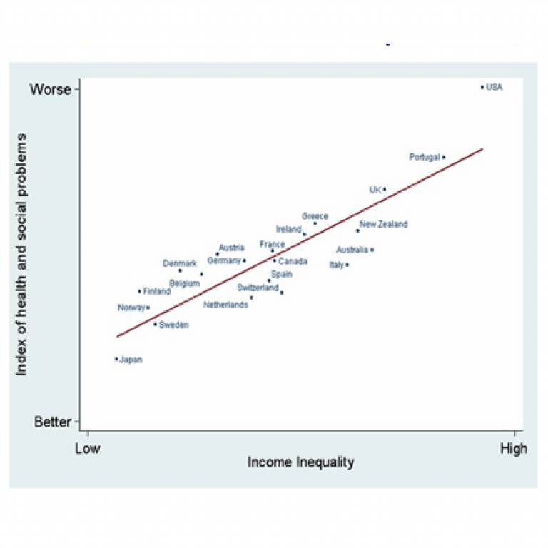 Health and social problems relative to income inequality