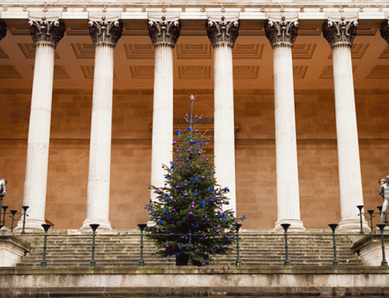 Christmas tree UCL portico