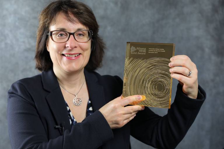 UCL Professor Anna David holds Gold Athena SWAN award