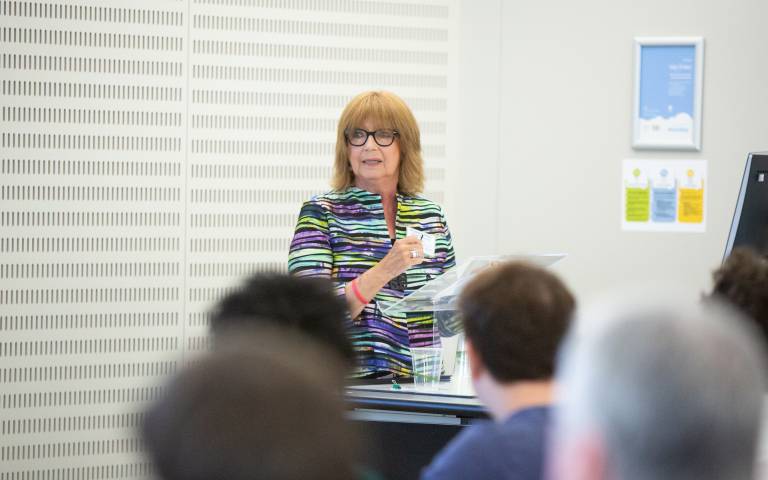 Professor Dame Hazel gives her talk at the anniversary event