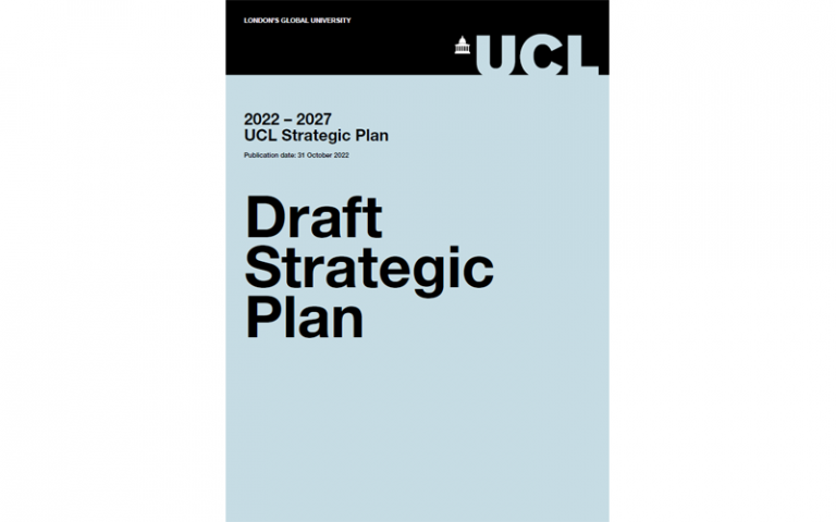 Cover page of UCL's Draft Strategy Plan