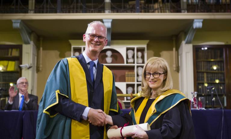 Eleanor Maguire with Professor Peter Kennedy, President of the RIA