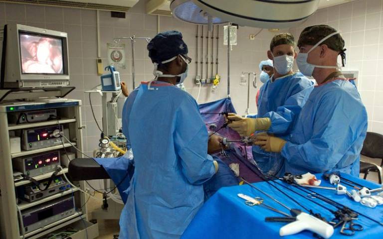 surgeon perform an endoscopy