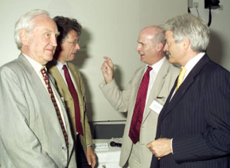 Mr Hans van der Vlist, Sir Crispin Tickell, Professor Richard Munton (Geography) and Professor Malcolm Grant, Provost & President of UCL