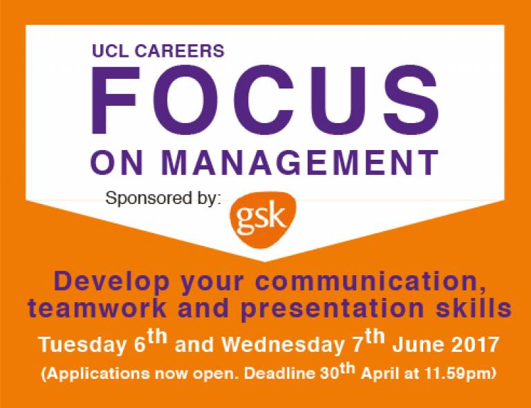 Focus on Management 2017 (6-7 June): develop your communication, teamwork and presentation skills