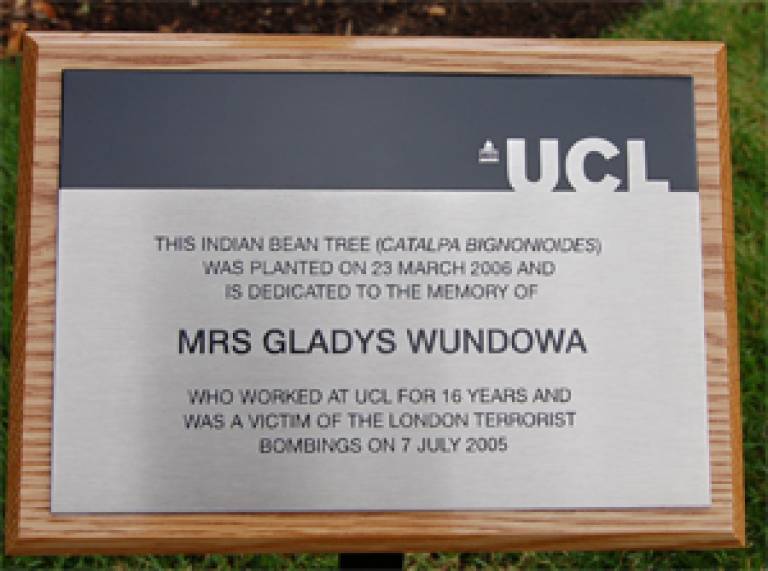 Gladys's plaque