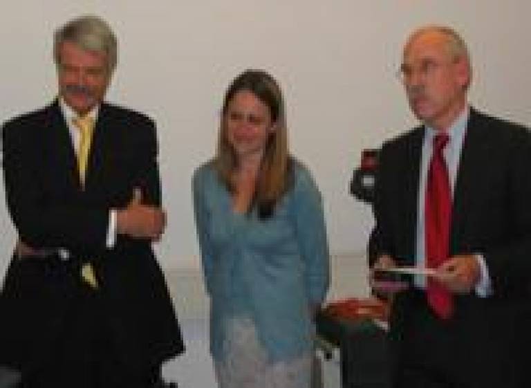 Professor Malcolm Grant, Provost & President of UCL, Sarah Eisen and Professor Graeme Catto