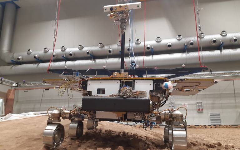 Ground Test Model - a replica of the Rosalind Franklin rover heading for Mars