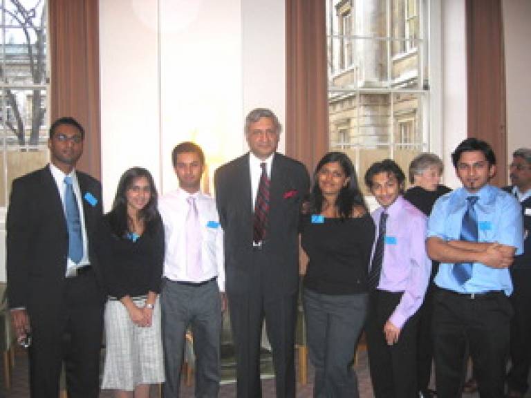 His Excellency Kamalesh Sharma with students from UCL’s Indian community