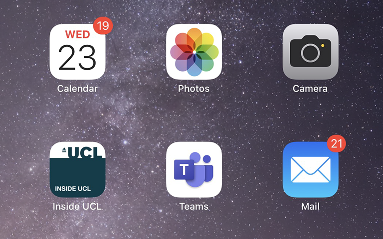 screenshot of phone screen showing inside ucl app