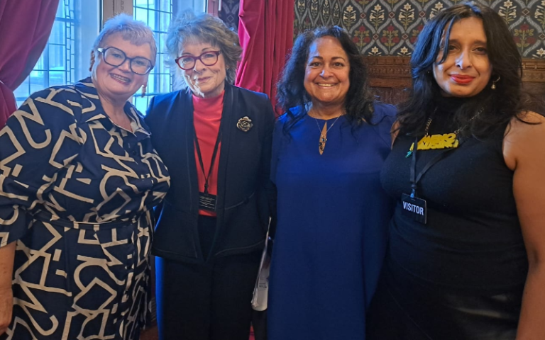 Joyce Harper and Shema Tariq with Carolyn Harris and Professor Dame Lesley Regan