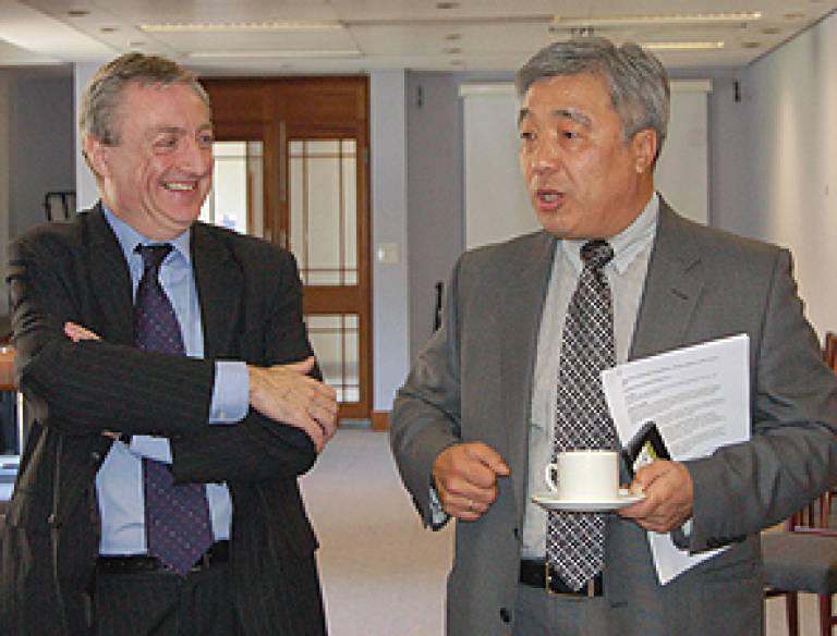 The ambassador with Vice-Provost Michael Worton