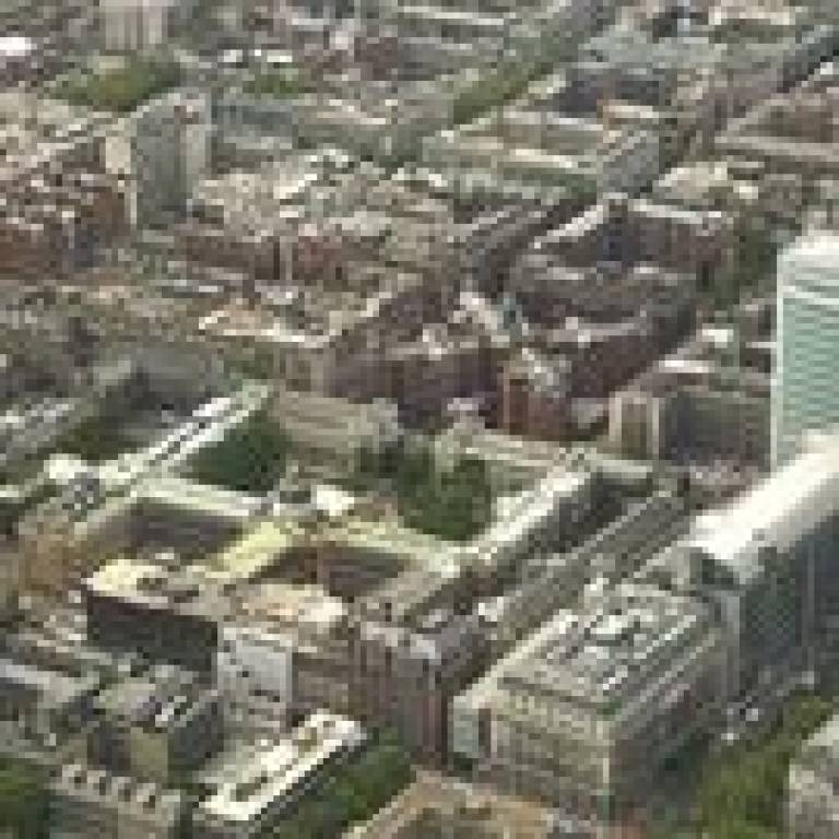 Aerial shot of UCL main campus