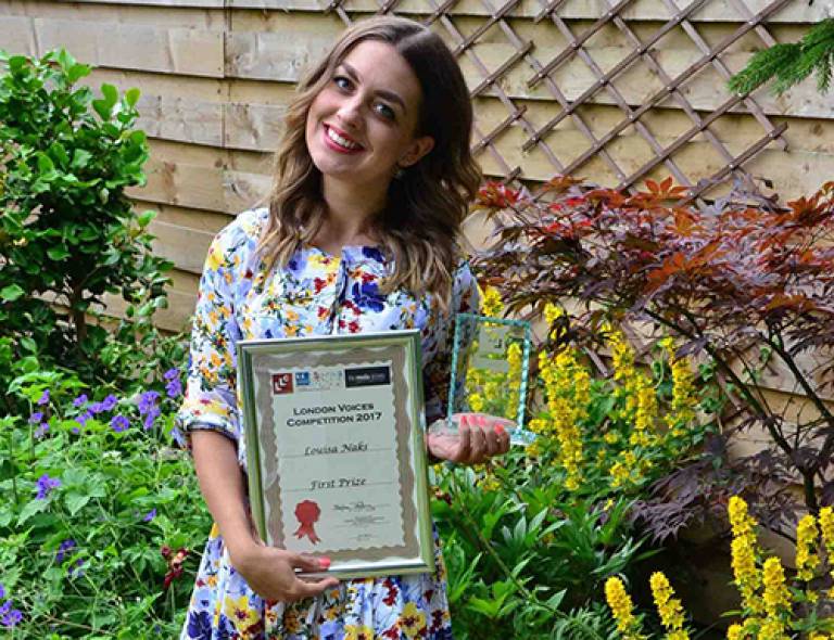 UCL citizen journalist scoops first prize in London Voices competition