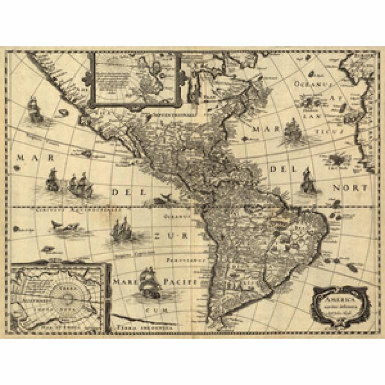 Old map of the Americas