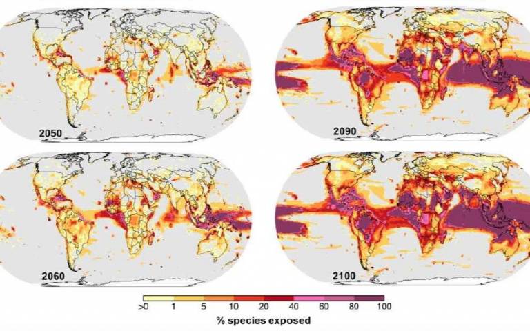 Maps showing potential biodiversity loss