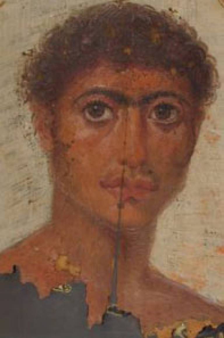 A Roman era mummy portrait, part of the vast collection at the Petrie Museum