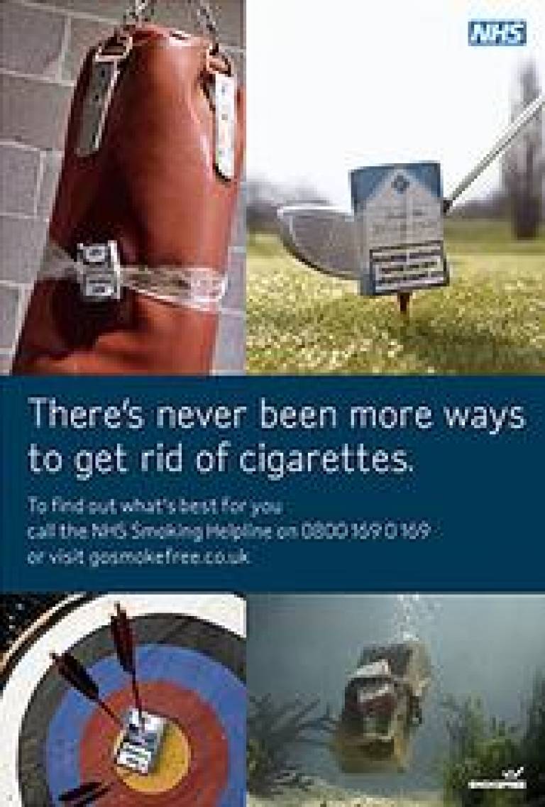 An NHS poster publicising the stop smoking campaign