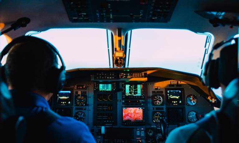 Pilots in a cockpit