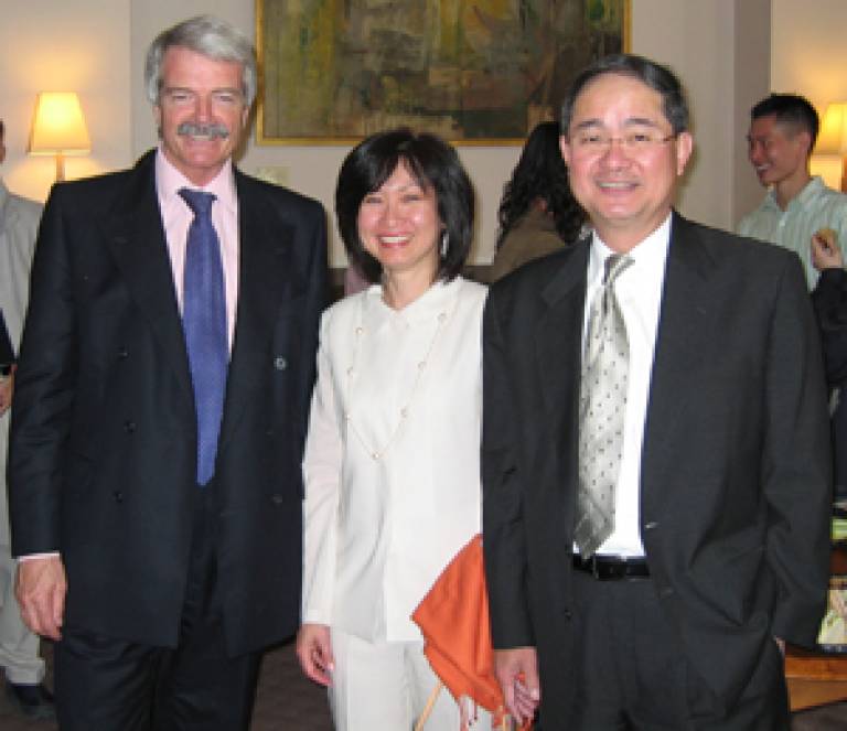 Professor Malcolm Grant, Mrs Joyce Teo and His Excellency Michael Eng Cheng Teo