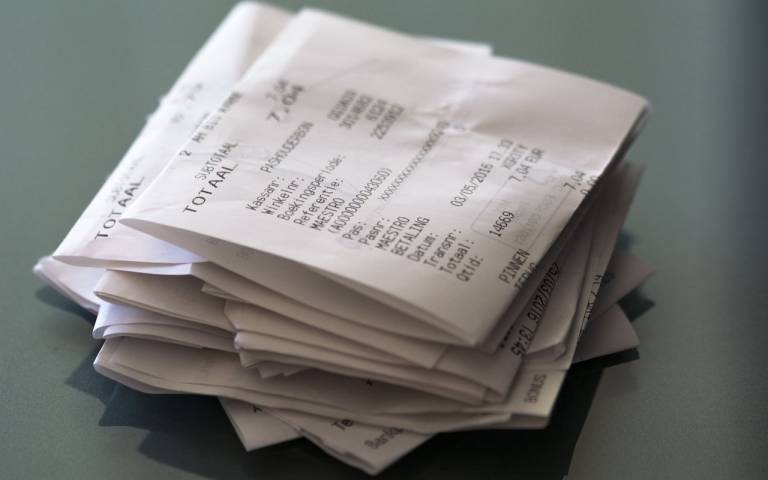 a pile of receipts