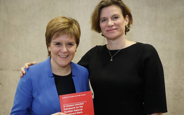 Professor Mariana Mazzucato with Scotland First Minister Nicola Sturgeon