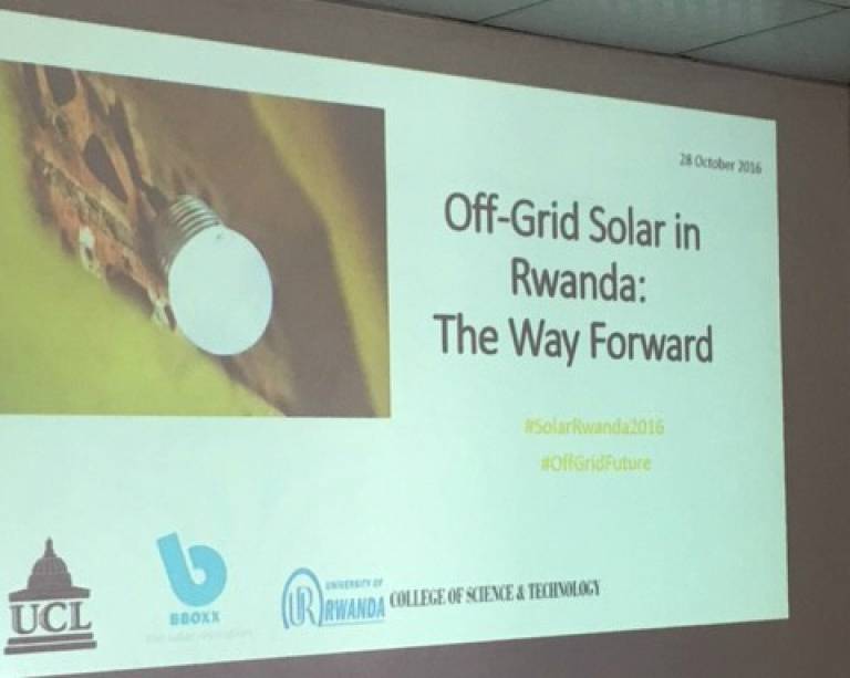 UCL graduate student reports on the role of Off-Grid Solar in making electricity widely available in Rwanda